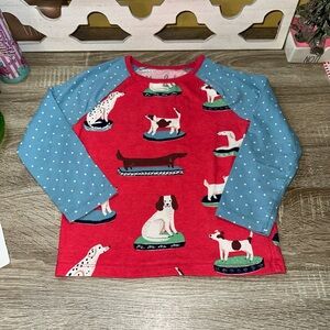 Mini Boden Puppy Dog & Polkadot Long Sleeve Girls Shirts 4 To 5Years